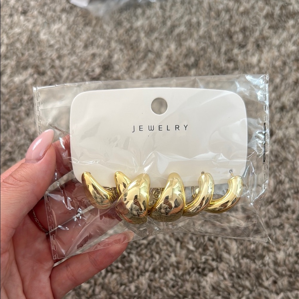 Gold Chunky Hoop Earrings